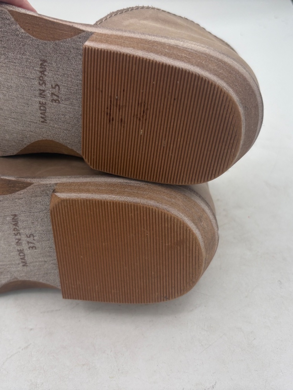 Free People Mont Blanc Asymmetrical Sandal Dove Grey Taupe Size 37.5 US 7-7.5 - Picture 9 of 12